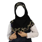 مقنعه نرگس مشکی طرح 2 کد 4019