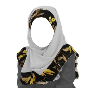 مقنعه نرگس رنگ سفید کد 4010