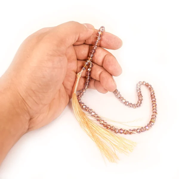 تسبیح کریستال 101 عددی سایز 6 رنگ یاسی کد 0385