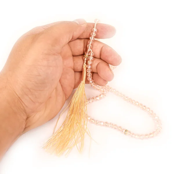 تسبیح کریستال 101 عددی سایز 6 رنگ صورتی تیره کد 0384