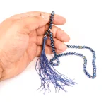 تسبیح کریستال 101 عددی سایز 6 رنگ سورمه ای کد 0383