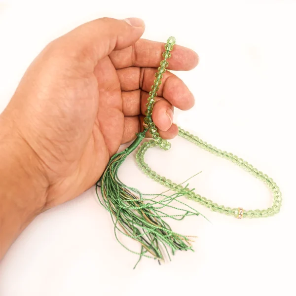 تسبیح کریستال 101 عددی سایز 6 رنگ سبز کد 0380