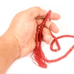 تسبیح 101 عددی دانه طرح سنگی رنگ قرمز کد 0396