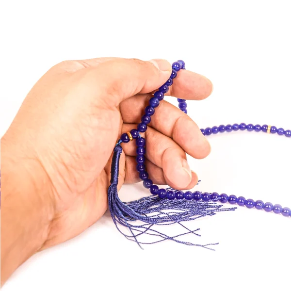 تسبیح 101 عددی دانه طرح سنگی رنگ بنفش کد 0401