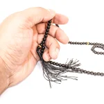 تسبیح 101 عددی دانه طرح سنگی رنگ سیاه کد 0398