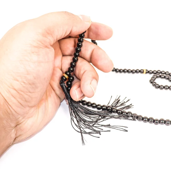 تسبیح 101 عددی دانه طرح سنگی رنگ سیاه کد 0398