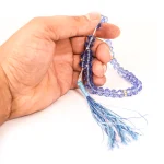 تسبیح کریستال 33 عددی سایز 10 رنگ آبی کد 0374