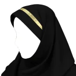 مقنعه تل دار 100 بروجرد مشکی تل کرم کد 2932