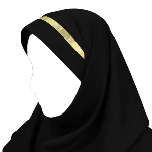 مقنعه تل دار 100 بروجرد مشکی تل کرم کد 2932