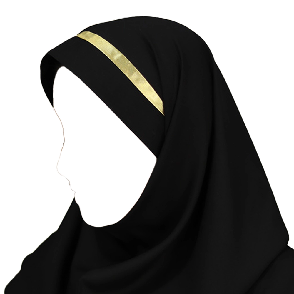 مقنعه تل دار 100 بروجرد مشکی تل کرم کد 2932 مقنعه تل دار 100 بروجرد مشکی تل کرم کد 2932