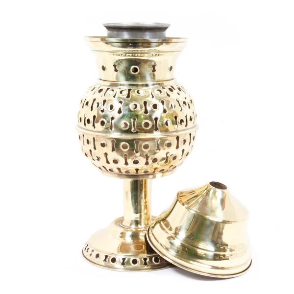 اسپند دودکن حضرتی جنس برنج رنگ طلایی ارتفاع 44 سانتی متر کد 0413