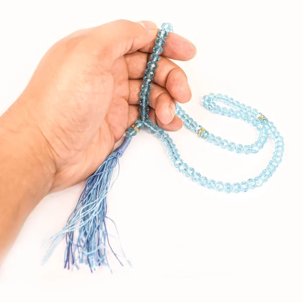 تسبیح 101 عددی سایز 8 رنگ آبی کد 0388