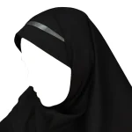 مقنعه تل دار 100 بروجرد مشکی تل نوک مدادی کد 2932