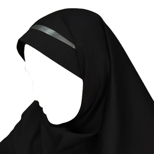 مقنعه تل دار 100 بروجرد مشکی تل نوک مدادی کد 2932