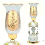شمعدان برقی السلام علیک یا ابا عبدالله الحسین یا ارتفاع 50 سانتیمتر رنگ شیری کد 1847