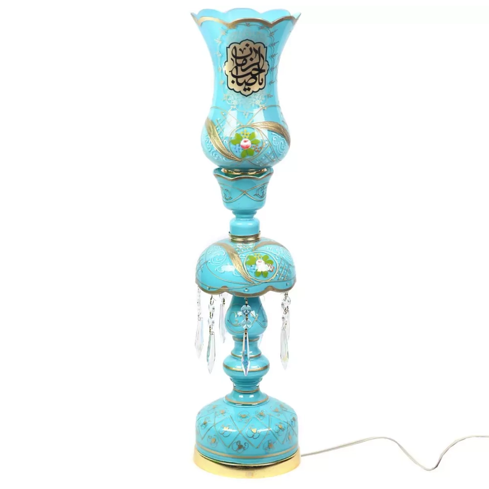 شمعدان برقی یا صاحب الزمان یا رقیه خاتون ارتفاع 64 سانتیمتر رنگ آبی کد 0463 شمعدان برقی یا صاحب الزمان یا رقیه خاتون ارتفاع 64 سانتیمتر رنگ آبی کد 0463