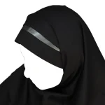 مقنعه تل دار 100 بروجرد مشکی تل نوک مدادی کد 2932