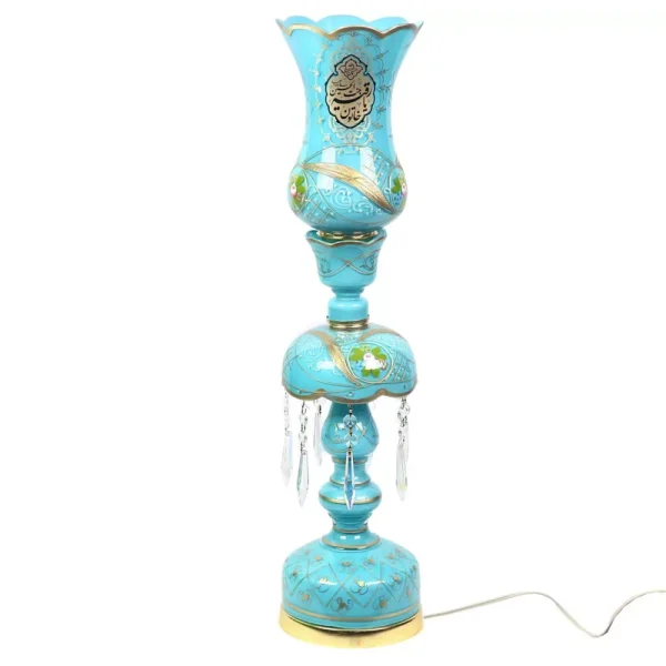 شمعدان برقی یا صاحب الزمان یا رقیه خاتون ارتفاع 64 سانتیمتر رنگ آبی کد 0463