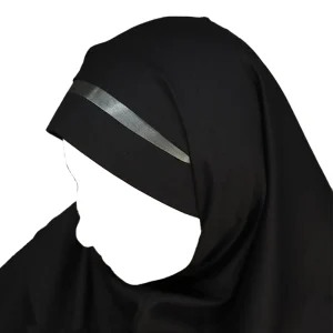 مقنعه تل دار 100 بروجرد مشکی تل نوک مدادی کد 2932