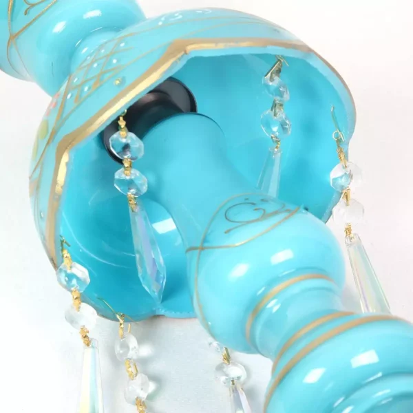 شمعدان برقی یا صاحب الزمان یا رقیه خاتون ارتفاع 64 سانتیمتر رنگ آبی کد 0463