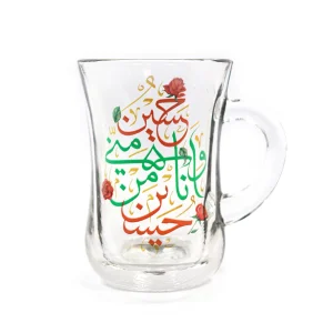 استکان کمر باریک دسته دارحسین منی وانامن حسین گل کد 1875