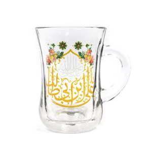 استکان کمر باریک دسته دار یا علی بن ابیطالب کد 1242