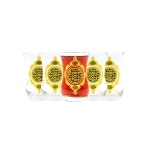 استکان کمر باریک حسین منی و انا من حسین طلایی 6 عددی کد 1884