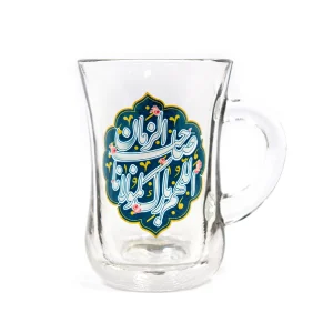 استکان کمر باریک دسته دار اللهم بارک لمولانا صاحب الزمان کد 0867