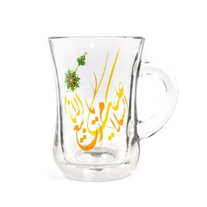 استکان کمر باریک دسته دار السلام علیک یا ربیع الانام کد 0865