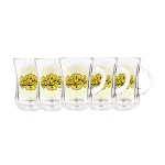 استکان کمر باریک دسته دار به فدای لب عطشان حسین 6 عددی کد 1881