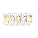 استکان کمر باریک دسته دار زندگی با حسین شیرین است 6 عددی کد 1883