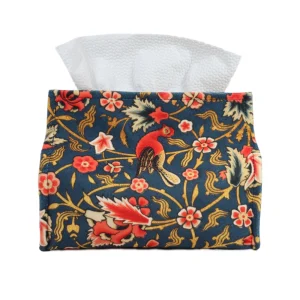 کاور دستمال کاغذی مخمل طرح گل و مرغ مدل فاران کد 0585