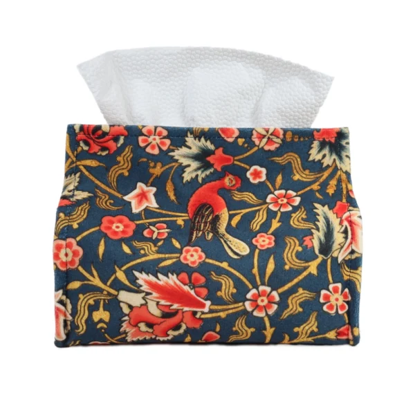 کاور دستمال کاغذی مخمل طرح گل و مرغ مدل فاران کد 0585