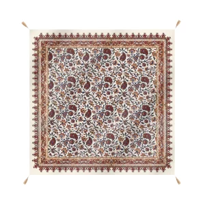 رومیزی مخمل طرح قلمکار 100*100 کد 0575