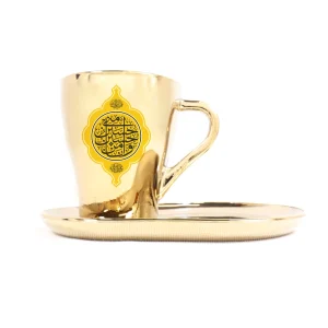 ست فنجان و سینی طلایی حسین و منی و انا من حسین کد 1898