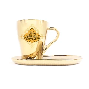 ست فنجان با سینی طلایی یا فاطمه الزهرا کد 1494