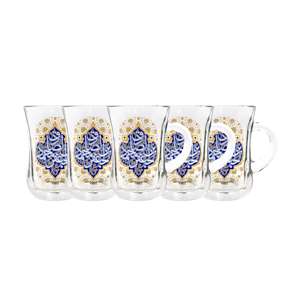 استکان کمر باریک دسته دار جعفر بن محمد الصادق 6 عددی کد 0298 استکان کمر باریک دسته دار جعفر بن محمد الصادق 6 عددی کد 0298