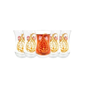 استکان کمر باریک یا رقیه طرح اشک 6 عددی کد 1418