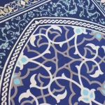 سجاده جانماز مخمل سه تیکه طرح تذهیب سورمه ای کد 0580