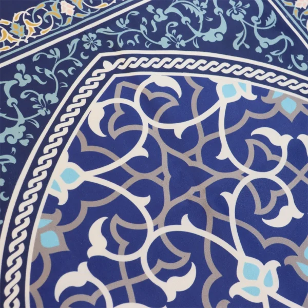 سجاده جانماز مخمل سه تیکه طرح تذهیب سورمه ای کد 0580