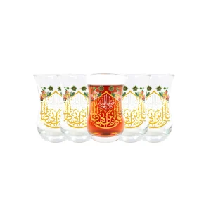 استکان کمر باریک یا علی بن ابیطالب 6 عددی کد 1243