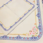 سجاده جانماز مخمل سه تیکه طرح گل کرم کد 0581 - Image 2