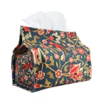 کاور دستمال کاغذی مخمل طرح گل و مرغ مدل فاران کد 0585