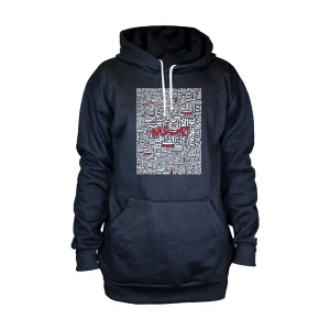 هودی مشکی طرح خطی منقش به نام امام حسین طرح 3