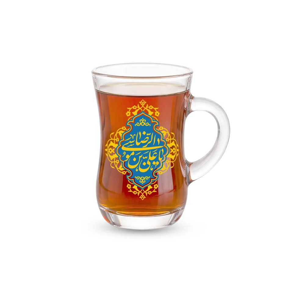 single-waisted-tea-glass-with-handle-featuring-ya-ali-ibn-musa-al-reza-inscription-code-0368 استکان کمر باریک دسته دار یا علی ابن موسی الرضا تک عددی کد 0368
