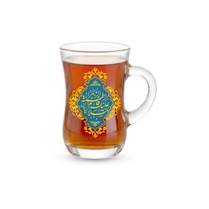 استکان کمر باریک دسته دار السلام علیک یا فاطمه الزهرا تک عددی کد 1529
