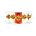 استکان کمر باریک بدون دسته رمضان کریم 6 عددی کد 0602