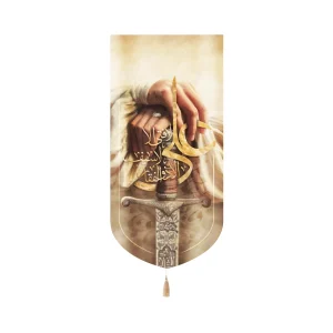 کتیبه غدیر تصویری مخمل عمودی لا فتی الا علی یا سیف الا ذولفقار