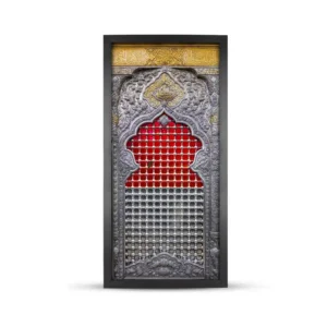 تابلو مخمل محرم تصویری ضریح امام حسین علیه السلام فرم مشکی