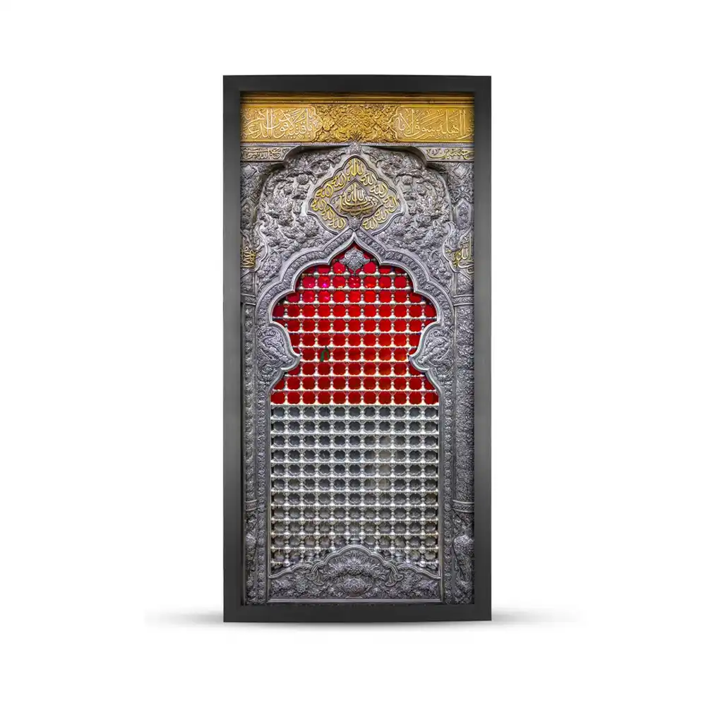 تابلو مخمل محرم تصویری ضریح امام حسین علیه السلام فرم مشکی تابلو مخمل محرم تصویری ضریح امام حسین علیه السلام فرم مشکی
